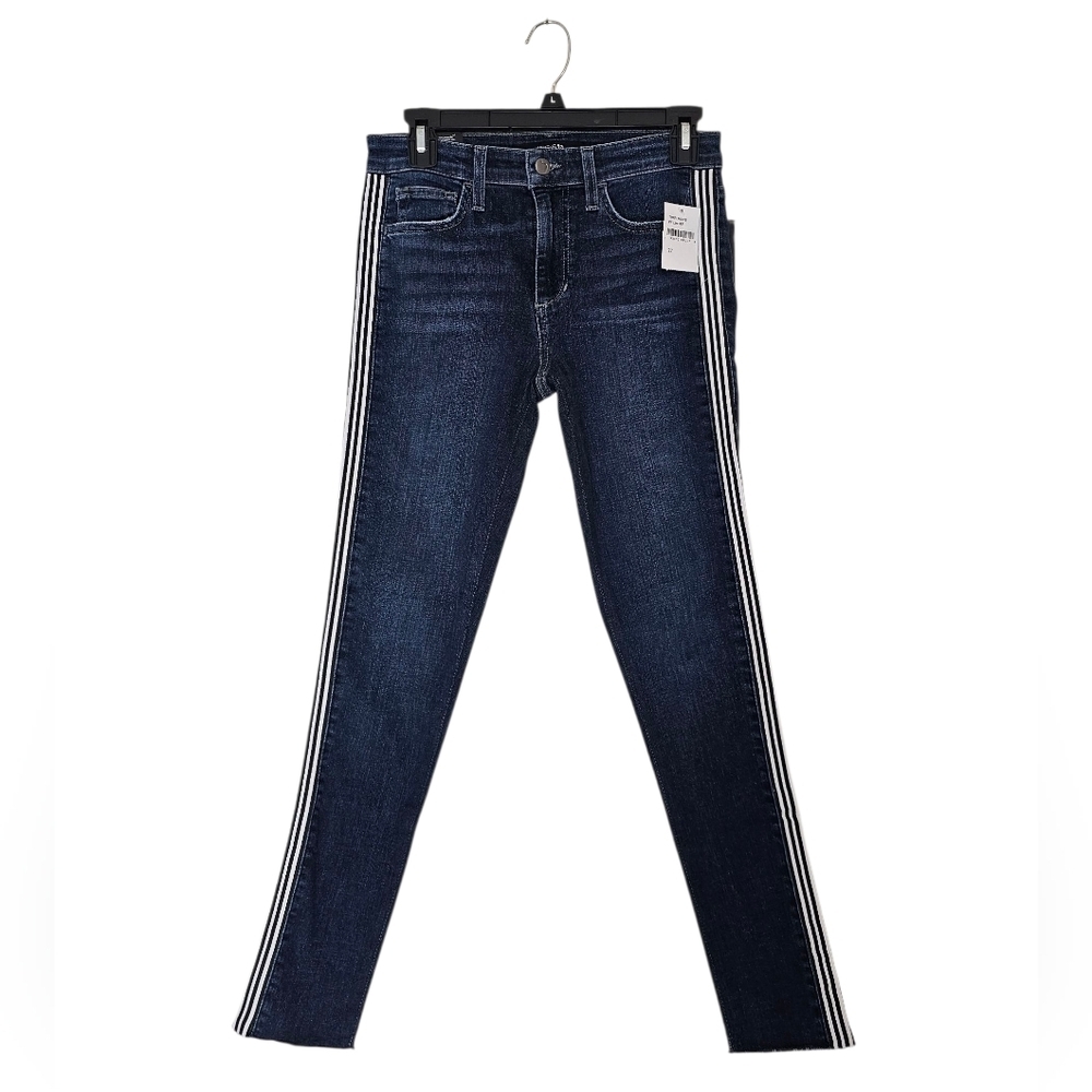 Joe's Jeans Flawless Skinny Ankle High Rise Racer Stripes Blue Jeans 27 NWT